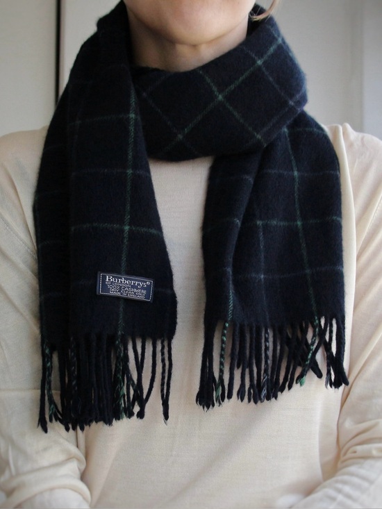 Burberry Accessories - Pre-1999 Burberrys Cashmere Window Pane Muffler Scarf